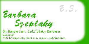 barbara szeplaky business card